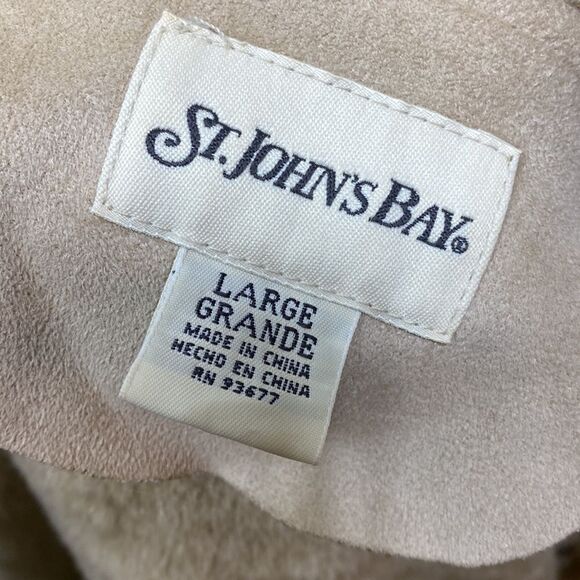 St. John's Bay Microsuede Faux Fur Lined Hooded Coat Large - Picture 2 of 8